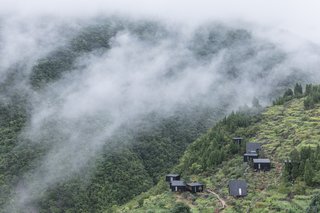 Much was done so as not to disrupt the natural rock formations and surrounding forest when siting and building the cabins.