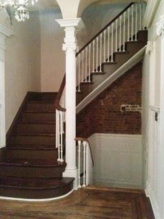 Before: this grand central staircase was inserted during the same renovation in the 1920s/1930s.