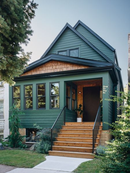 The couple completed a remodel and addition with Elements Architectural Group in 2023, and asked that the changes at the street respect the original Chicago bungalow facade.