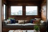 A walnut wrapped cozy built-in living area window seat. Photo of Chenery Street Remodel modern home