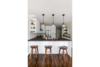 Modern home with Kitchen, Metal Counter, White Cabinet, Recessed Lighting, Pendant Lighting, Medium Hardwood Floor, Ceramic Tile Backsplashe, Refrigerator, Range, Range Hood, and Drop In Sink. A view of the kitchen from the dining room. This kitchen is both traditional and modern in style to match the existing home with a fresh updated look. New white cabinets and floors patched and refinished to match the existing are paired with Rejuvenation Tractor Stools and Copper pendants, Neolith Iron Copper countertops, and Heath Ceramics tile backsplash. Photo 2 of 14th Avenue Remodel