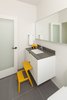 Modern home with Bath Room, Undermount Sink, Porcelain Tile Floor, and Quartzite Counter. Bathroom Photo 7 of Pavilion Haus