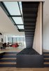Modern home with Staircase, Wood Tread, Wood Railing, Metal Tread, Metal Railing, and Glass Railing. Main Stair at Slat Screen and Rock Garden Detail Photo 18 of Dolores Heights Residence I
