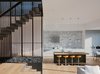 Modern home with Light Hardwood Floor. Living Room to Kitchen through Slatted Screen Photo 13 of Dolores Heights Residence I