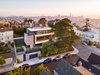Modern home with Exterior, House Building Type, Flat RoofLine, Wood Siding Material, Green Roof Material, Concrete Siding Material, Metal Roof Material, and Glass Siding Material. Exterior within Context Photo 2 of Dolores Heights Residence I