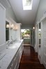 Modern home with Bath Room, Enclosed Shower, Undermount Sink, and Medium Hardwood Floor. Master Bathroom with French doors to Deck Photo 9 of de la Grulla