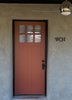 Modern home with Doors, Exterior, and Wood. front door in Picture Gallery Red, by Farrow & Ball Photo 8 of PILGRIM HOUSE
