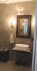 Modern home with Bath Room, Concrete Counter, Concrete Floor, Vessel Sink, Wall Lighting, Ceiling Lighting, and Concrete Wall. master bath, custom vanity, heirloom mirror, LinenMe towel, artisanal fixtures Photo 20 of PILGRIM HOUSE
