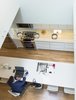 View from glass enclosed staircase/glass bridge to kitchen Photo 8 of Modern Building Approved in Jackson Ward-Historic district modern home
