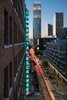 Modern home with Exterior and Brick Siding Material. The original Commercial Exchange sign still hangs proudly at the hotel's entrance, lit with neon blue and orange. Photo 4 of Freehand Los Angeles