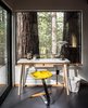 Modern home with Office, Chair, Lamps, and Desk. A small office spaces overlooks the redwood surroundings. Photo 4 of MiniMod Cabin