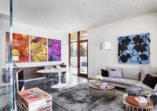 Each space, including his-and-her offices, becomes a unique backdrop for art.