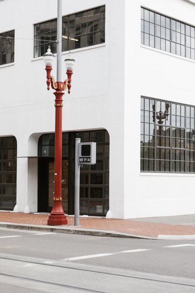 Work & Co infused contemporary style into an industrial building in a prominent Portland, Oregon neighborhood.