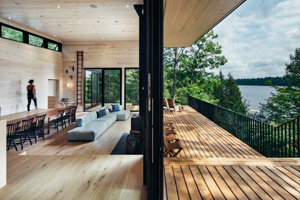 In the public spaces, large sliding glass doors provide a seamless connection for indoor/outdoor living. 