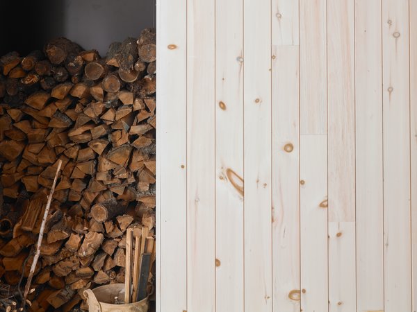 The light and bright interior spaces are clad in whitewashed pine.