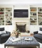 Modern home with Living Room, Chair, Recessed Lighting, Medium Hardwood Floor, Ottomans, Bookcase, and Gas Burning Fireplace. Great Room Photo 8 of Rustic elegance