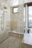 Modern home with Bath Room, Stone Counter, Travertine Floor, Soaking Tub, Stone Tile Wall, Enclosed Shower, and Recessed Lighting. Steam Shower Photo 12 of Rustic elegance