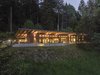 Modern home with Exterior, Wood Siding Material, and House. Brightwood Cabin Night Photo 8 of Brightwood Cabin