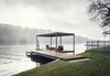 Modern home with Outdoor, Grass, and Decking Patio, Porch, Deck. This project also includes a swimming dock. Photo 4 of LAKE AUSTIN HOUSE