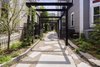 Modern home with Outdoor, Side Yard, Hardscapes, Flowers, Walkways, and Stone Patio, Porch, Deck. Since the owners are committed to not owning a car one of their first priorities was to reclaim the driveway on their property for leisure and entertaining. Photo of Cambridge Terrace