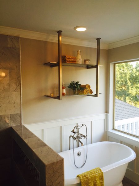 Shelving Units Modern Home In Waco Texas On Dwell Modern Home With Bath Room Freestanding Tub And Enclosed Shower Stainless Steel Brackets