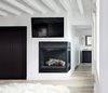 Modern home with Living Room and Corner Fireplace. Fireplace Photo 3 of Grand St. Residence