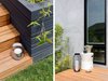 Modern home with Outdoor, Shrubs, Grass, Raised Planters, Decomposed Granite Patio, Porch, Deck, Wood Fences, Wall, Wood Patio, Porch, Deck, Horizontal Fences, Wall, and Decking Patio, Porch, Deck. Backyard Deck Details Photo 14 of Del Rey Residence