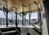 Modern home with Staircase, Concrete Tread, Glass Railing, Metal Railing, and Metal Tread. The upper floor allows for expansive views of the California Coast. Photo 6 of Skyline Residence