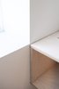 Modern home with Storage Room and Shelves Storage Type. Wall mounted tv bench made of birch plywood and treated with natural soap on the surfaces. Photo 7 of Scandinavian/Japanese concept home in Oslo city center