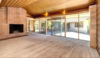 Modern home with Living Room. Living room with Mahogany walls and ceilings opening to courtyard. Photo 2 of Weaver Drive