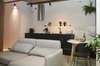 Modern home with Living Room, Sofa, Table Lighting, Coffee Tables, Chair, Wall Lighting, Lamps, Ceiling Lighting, Floor Lighting, Storage, and Concrete Floor. Living area Photo 7 of HUT