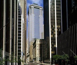 The J. P. Morgan Bank Headquarters on Wall Street in Manhattan. 