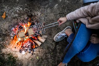 What camping trip is complete without s'mores? Rome's chrome-plated steel S'more Grill makes three s'mores at a time, so you can all enjoy the toasty goodness together.