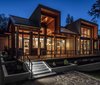 Modern home with Outdoor, Hardscapes, Front Yard, Raised Planters, Gardens, Walkways, Wood Patio, Porch, Deck, Large Patio, Porch, Deck, Stone Patio, Porch, Deck, Pavers Patio, Porch, Deck, Horizontal Fences, Wall, Metal Patio, Porch, Deck, Decking Patio, Porch, Deck, and Metal Fences, Wall. Evening, Porch Photo 6 of Timberidge