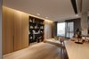 Modern home with Living Room, Chair, Storage, Ceiling Lighting, Desk, Bookcase, Table Lighting, and Light Hardwood Floor. Guest bedroom Photo 8 of During the strolling