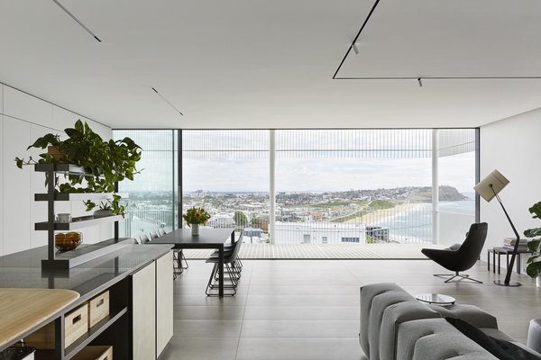 A transparent balcony allows unobstructed views of the sea and Newcastle's skyline.