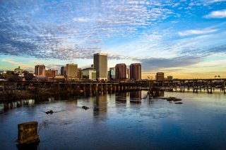 Richmond, Virginia is situated on the banks of the James River.