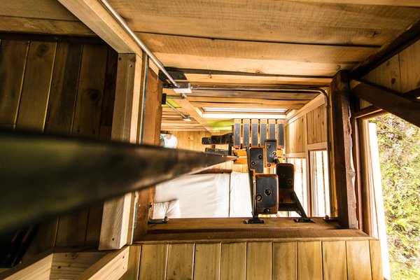 A stair system leads to the second-floor lookout.