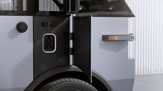 The vehicles’s bidirectional onboard charger and plethora of ports allow off-grid device and tool charging.