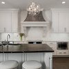 Modern home with Kitchen. This kitchen is all about drama. Photo 2 of Chic Black and White Kitchen in Charlotte, NC