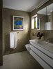 Modern home with Bath Room, Mosaic Tile Wall, Ceramic Tile Wall, Wall Lighting, Limestone Floor, Enclosed Shower, Drop In Sink, and Ceiling Lighting. Sonoma Connect 5 bathroom interiors. Photo 8 of Connect 5 Sonoma
