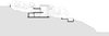 Longitudinal section showing the steepness of the terrain. An almost 20-meter-height-difference from one side of the site to the other and virtually vertical cliffs on both edges made it inevitable the house to be situated at the mild inclined surface that appeared in the middle of it Photo 20 of The Wedge House modern home