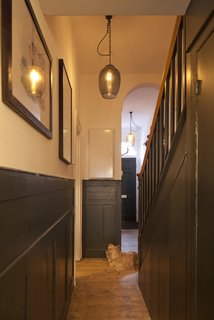 The Georgian home’s original wood panelling was restored.