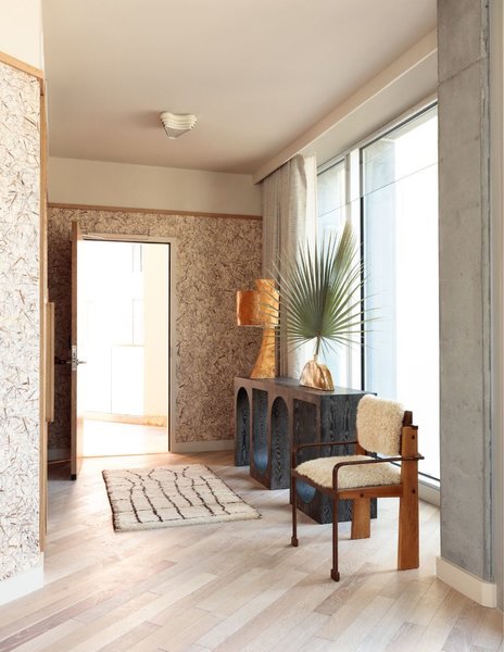 All of the furnishings and decor maintain eccentric shapes and textures.