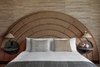 Modern home with Bedroom, Bed, Night Stands, and Wall Lighting. This upholstered headboard takes the form of a cheery rainbow with built-in nightstands and lighting. Photo 5 of Santa Monica Proper