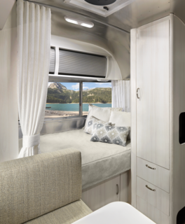 The trailer is available in four lengths (16, 19, 20, and 22 feet), and all include a dedicated bed with privacy curtain and mattress that’s made to fit the curve of the Airstream.
