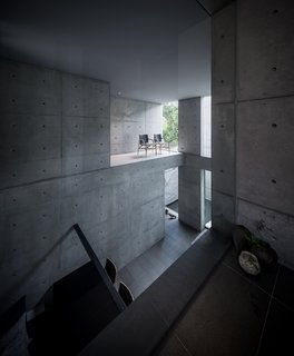 Double height ceilings create a sense of airiness. 