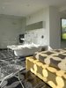 Modern home with Bed, Concrete Floor, Bath Room, Freestanding Tub, and Wall Mount Sink. The bath space Photo 8 of Biscuit House