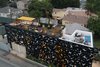 Modern home with Exterior, House Building Type, Green Roof Material, and Metal Siding Material. Aerial view of house with roof deck Photo 8 of 4016 Tivoli