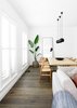 Modern home with Dining Room, Table, Chair, Pendant Lighting, Recessed Lighting, Medium Hardwood Floor, and Dark Hardwood Floor. Living/Dining Photo 5 of PRK Residence